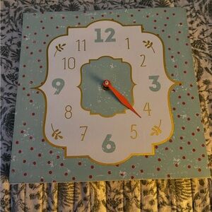 Charming Polka Dot Wall Clock - Blue and Gold